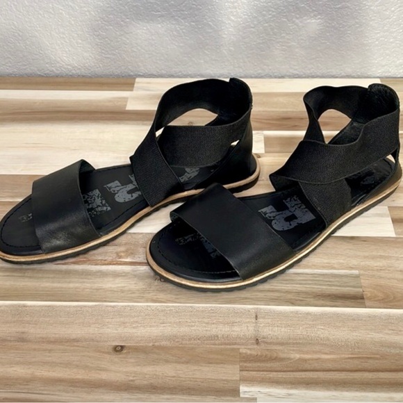 Sorel Ankle Strap Sandals Ella Black Size 7 - Picture 4 of 5